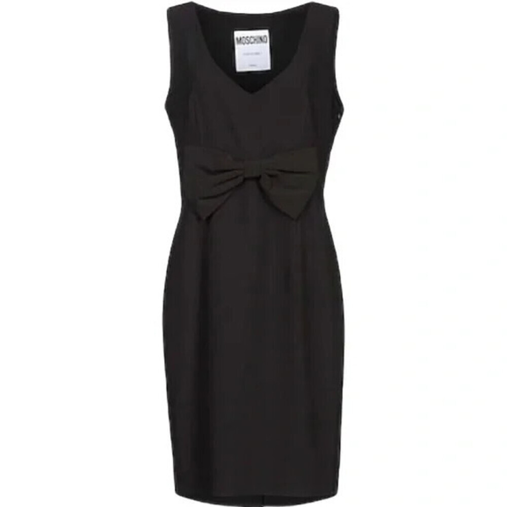 Moschino Couture $535 Bow Front Women's Sleeveless Dress Black Size 44 IT (10US) - Picture 4 of 12